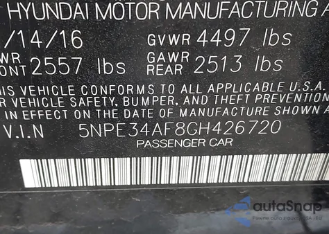2016 Hyundai Sonata Limited from USA, damaged, VIN 5NPE34AF8GH426720